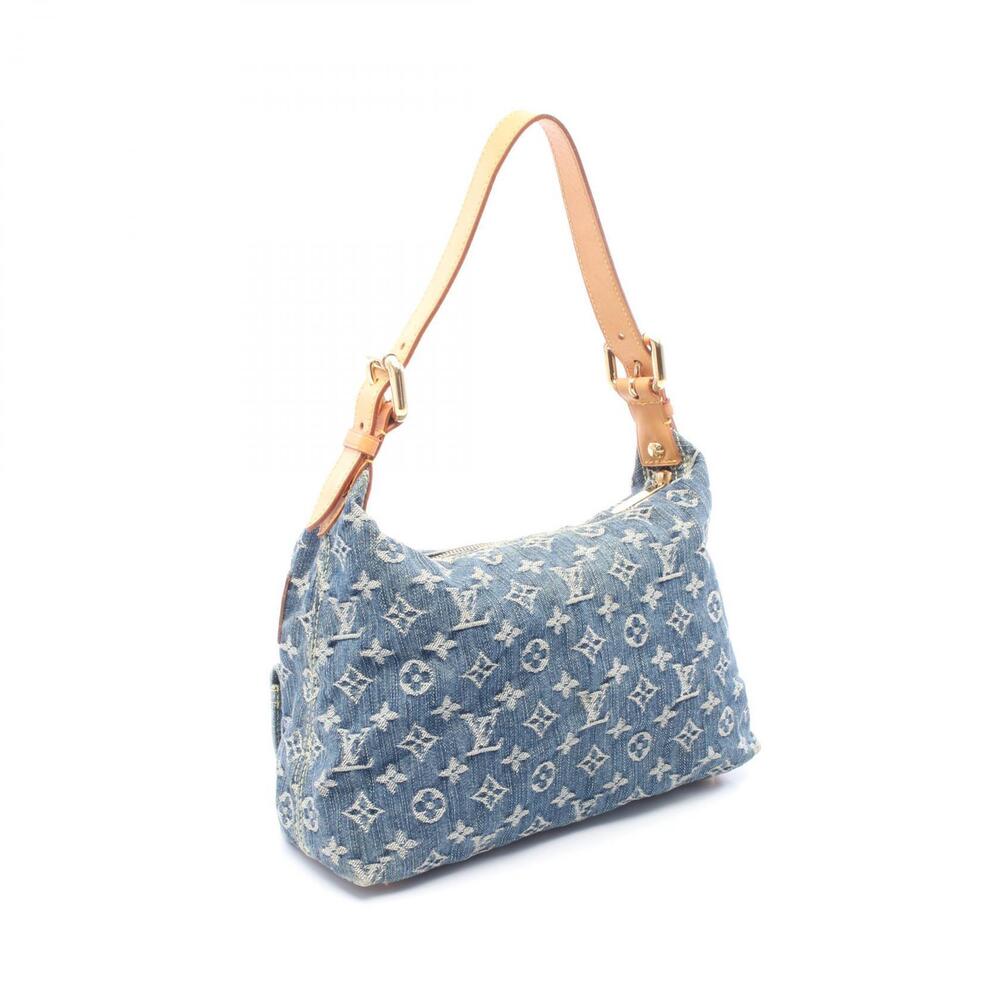 Louis Vuitton Leather Denim Bag Monogram Baggy Shoulder Blue